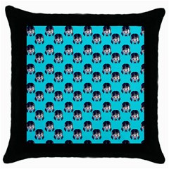 Forest Girl Bight Baby Blue Patttern Throw Pillow Case (black)