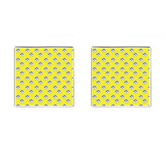 English Breakfast Yellow Pattern Cufflinks (square) by snowwhitegirl