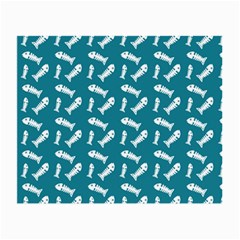 Fish Teal Blue Pattern Small Glasses Cloth by snowwhitegirl