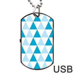 Abstract Modern Background Blue Dog Tag Usb Flash (two Sides)