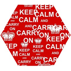 Keep Calm And Carry On Wooden Puzzle Hexagon