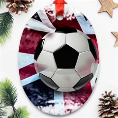 Soccer Ball With Great Britain Flag Oval Ornament (two Sides) by Vaneshart