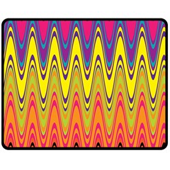 Retro Colorful Waves Background Fleece Blanket (medium)  by Vaneshart