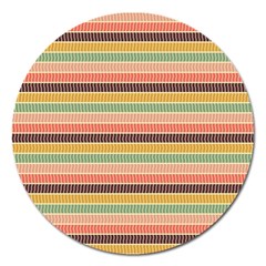 Vintage Stripes Lines Background Magnet 5  (round)