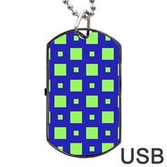 Squares Grid Seamless Dog Tag Usb Flash (two Sides) by Vaneshart