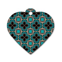 Seamless Wallpaper Pattern Dog Tag Heart (two Sides)