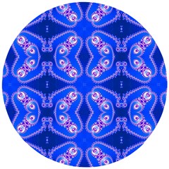 Seamless Fractal Blue Wooden Puzzle Round