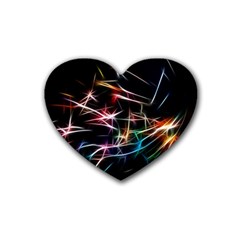 Lights Star Sky Graphic Night Rubber Coaster (heart)  by HermanTelo