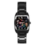 Lights Star Sky Graphic Night Stainless Steel Barrel Watch Front