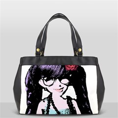 Girl With Flower Oversize Office Handbag by snowwhitegirl