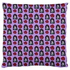 Girl Flower Pattern Lilac Large Flano Cushion Case (two Sides) by snowwhitegirl