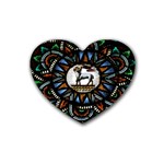 Spain Catalonia Montserrat Church  Stained Glass Heart Coaster (4 pack)  Front