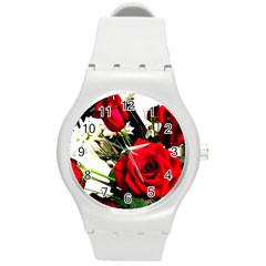 Roses 1 1 Round Plastic Sport Watch (m) by bestdesignintheworld