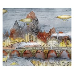 Airships Flight Travel Sky Double Sided Flano Blanket (small)  by Wegoenart