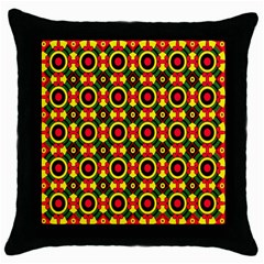 Abstract 44 1 Throw Pillow Case (black)