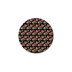 Vintage Hippie Girl Pattern Black Golf Ball Marker by snowwhitegirl