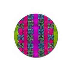 Flowers In A Rainbow Liana Forest Festive Magnet 3  (round) by pepitasart