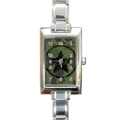 Military Camouflage Design Rectangle Italian Charm Watch by Vaneshart