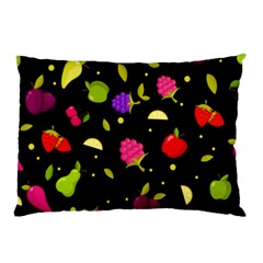 Vector Seamless Summer Fruits Pattern Colorful Cartoon Background Pillow Case by Vaneshart