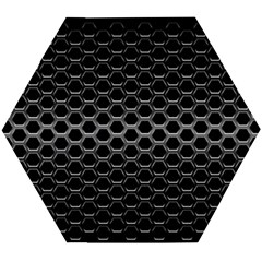 Black Metallic Hexagon Mesh Pattern Background Wooden Puzzle Hexagon