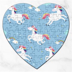 Unicorn Seamless Pattern Background Vector (2) Jigsaw Puzzle (heart) by Sobalvarro