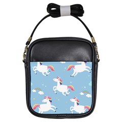 Unicorn Seamless Pattern Background Vector (2) Girls Sling Bag by Sobalvarro