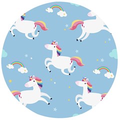 Unicorn Seamless Pattern Background Vector (2) Wooden Bottle Opener (round) by Sobalvarro