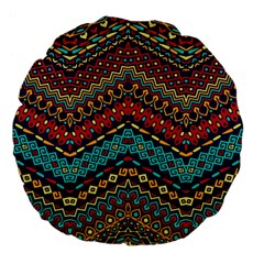 Ethnic  Large 18  Premium Flano Round Cushions by Sobalvarro