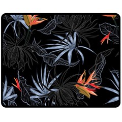 Exotic Flower Leaves Seamless Pattern Fleece Blanket (medium)  by Vaneshart