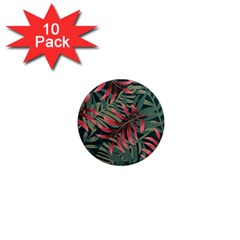 Trending Abstract Seamless Pattern With Colorful Tropical Leaves Plants Green 1  Mini Magnet (10 Pack)  by Vaneshart