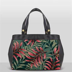 Trending Abstract Seamless Pattern With Colorful Tropical Leaves Plants Green Oversize Office Handbag