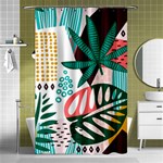 Abstract Seamless Pattern With Tropical Leaves Shower Curtain 48  x 72  (Small)  Curtain(48  X 72 ) - 42.18 x64.8  Curtain(48  X 72 )