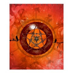 Awesome Skull On A Pentagram With Crows Shower Curtain 60  X 72  (medium)  by FantasyWorld7