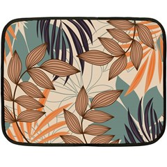 Trend Abstract Seamless Pattern With Colorful Tropical Leaves Plants Beige Double Sided Fleece Blanket (mini)  by Vaneshart