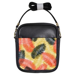 Tropical Seamless Pattern With Exotic Palm Leaves Girls Sling Bag