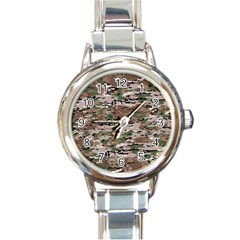 Fabric Camo Protective Round Italian Charm Watch by HermanTelo