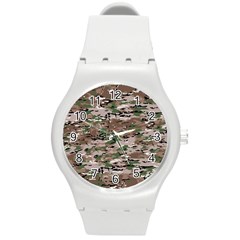 Fabric Camo Protective Round Plastic Sport Watch (m) by HermanTelo