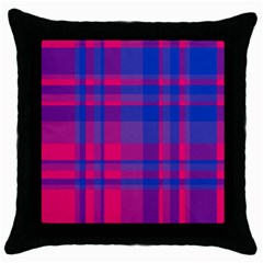 Bisexual Plaid Throw Pillow Case (black) by NanaLeonti