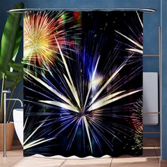 Fireworks Rocket Night Lights Shower Curtain 60  X 72  (medium) 