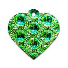 Cut Glass Beads Dog Tag Heart (one Side)