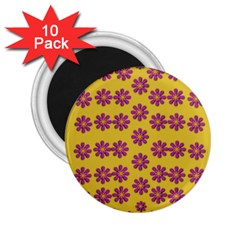 Fantasy Fauna Floral In Sweet Yellow 2 25  Magnets (10 Pack)  by pepitasart