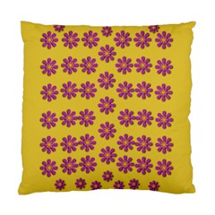 Fantasy Fauna Floral In Sweet Yellow Standard Cushion Case (two Sides) by pepitasart