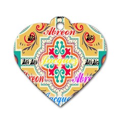 Floral Dog Tag Heart (one Side)