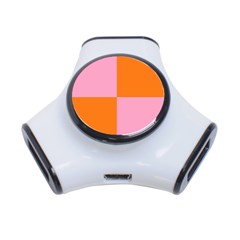 Mod Pink And Orange Squares 3-port Usb Hub by snowwhitegirl