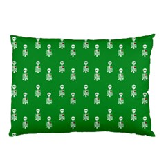 Skeleton Green Background Pillow Case by snowwhitegirl