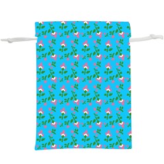 Carnation Pattern Blue  Lightweight Drawstring Pouch (xl)