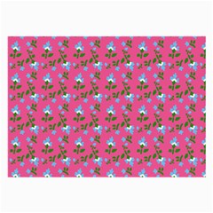 Carnation Pattern Pink Large Glasses Cloth (2 Sides)