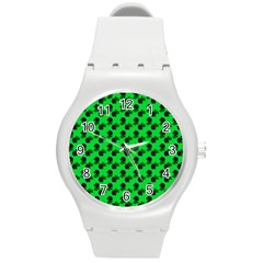 Black Rose Green Round Plastic Sport Watch (m) by snowwhitegirl