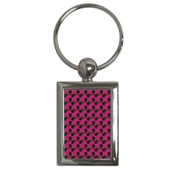 Black Rose Pink Key Chain (rectangle) by snowwhitegirl