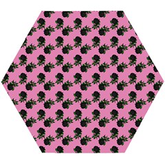 Black Rose Light Pink Wooden Puzzle Hexagon by snowwhitegirl